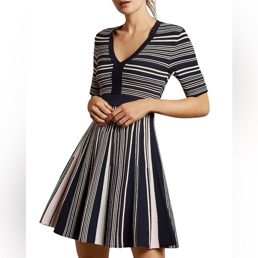 Ted Baker Meemeei Striped Skater Dress